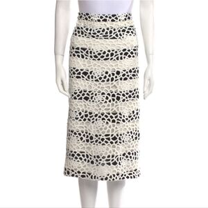 A.L.C. Black and Cream Lace Pencil Skirt